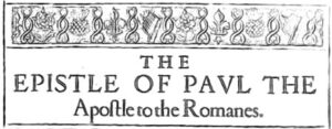 Romans artwork found in a 1611 KJV