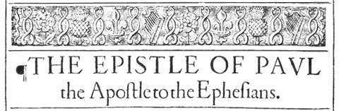 Artwork found in Ephesians in a 1611 KJV
