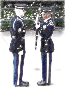 Soldiers at tomb of Unknown Soldier