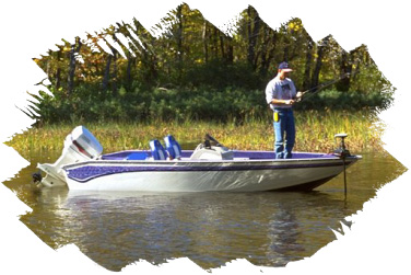 Fishing in a boat