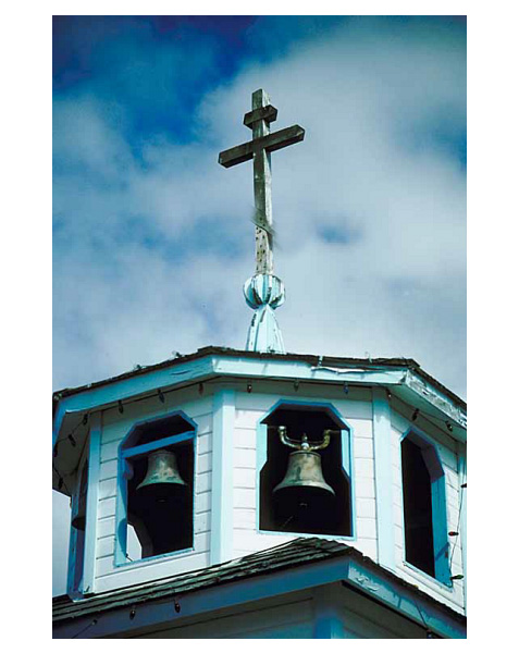 Church steeple with bells